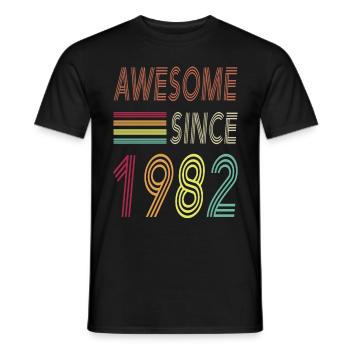 Awesome since 1982 - Männer T-Shirt - Schwarz - Vorne - AI Model Male 178 light (178cm)