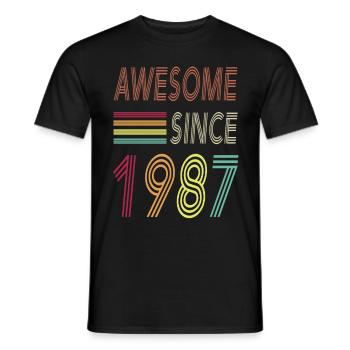 Awesome since 1987 - Männer T-Shirt - Schwarz - Vorne - AI Model Male 178 light (178cm)