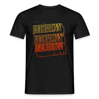 Heilbronn Germany City Skyline Home Font - Men's T-Shirt - black - Front - AI Model Male 178 light (178cm)