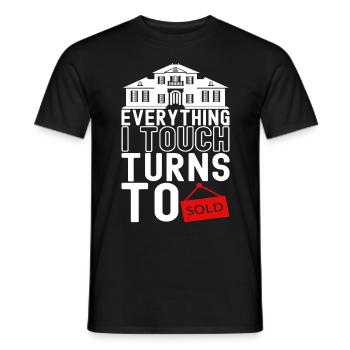 Marqueur immobilier Markler Immobilien - T-shirt homme - noir - Devant - AI Model Male 178 light (178cm)