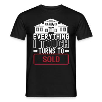 Marqueur immobilier Markler Immobilien - T-shirt homme - noir - Devant - AI Model Male 178 light (178cm)
