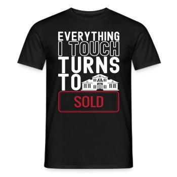 Marqueur immobilier Markler Immobilien - T-shirt homme - noir - Devant - AI Model Male 178 light (178cm)