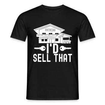 Marqueur immobilier Markler Immobilien - T-shirt homme - noir - Devant - AI Model Male 178 light (178cm)