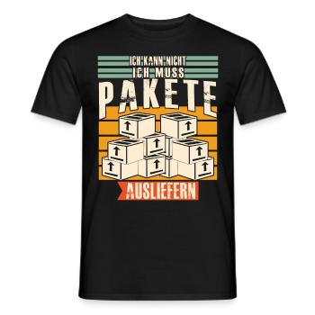 Paketzusteller Paketdienst Paketbote - Männer T-Shirt - Schwarz - Vorne - AI Model Male 178 light (178cm)