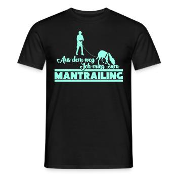 Mantrailing Recherche Chiens Mantrailer - T-shirt homme - noir - Devant - AI Model Male 178 light (178cm)