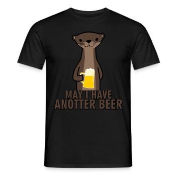 Otter May I have Anotter Beer - Men's T-Shirt - black - Front - AI Model Male 178 light (178cm)