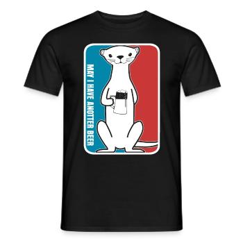 Otter Beer Otters - Men's T-Shirt - black - Front - AI Model Male 178 light (178cm)