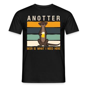 Otter Anotter Beer Otters - Men's T-Shirt - black - Front - AI Model Male 178 light (178cm)