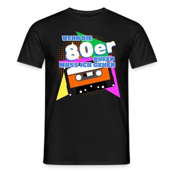 80s Disco 1980 80er Jahre - Männer T-Shirt - Schwarz - Vorne - AI Model Male 178 light (178cm)