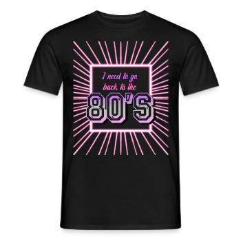 80s Disco Party 80s 1980 - Men's T-Shirt - black - Front - AI Model Male 178 light (178cm)