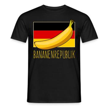 Bananenrepublik Flagge Deutschland - Männer T-Shirt - Schwarz - Vorne - AI Model Male 178 light (178cm)