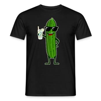 Gurke mit Cocktail Gurken - Männer T-Shirt - Schwarz - Vorne - AI Model Male 178 light (178cm)
