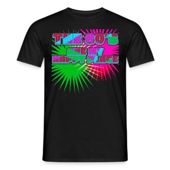 Années 80 1980 Rétro années 80 - T-shirt homme - noir - Devant - AI Model Male 178 light (178cm)