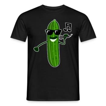 Gurke singt Sänger Gurken - Männer T-Shirt - Schwarz - Vorne - AI Model Male 178 light (178cm)