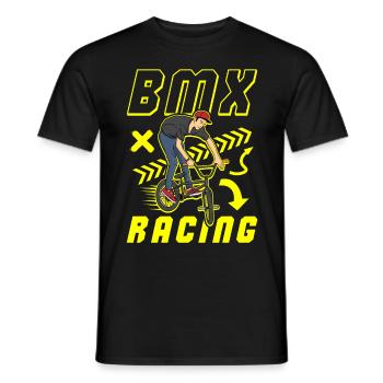 BMX Racing - BMX Bike sport extrême - T-shirt homme - noir - Devant - AI Model Male 178 light (178cm)