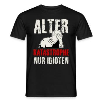 Alter Katastrophe, Lustiger Spruch, Fremdschämen - Männer T-Shirt - Schwarz - Vorne - AI Model Male 178 light (178cm)