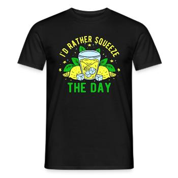 Lemonade Seller Squeeze The Day Lemonade - Men's T-Shirt - black - Front - AI Model Male 178 light (178cm)