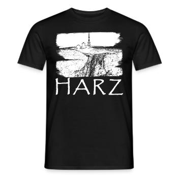 Harz Harzer Brockenbahn Brocken - Men's T-Shirt - black - Front - AI Model Male 178 light (178cm)