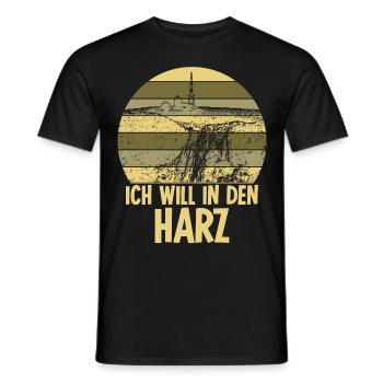 Harz Hiking Harzer Brocken - Men's T-Shirt - black - Front - AI Model Male 178 light (178cm)