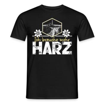 Harz Holiday Harzer Brocken - Men's T-Shirt - black - Front - AI Model Male 178 light (178cm)