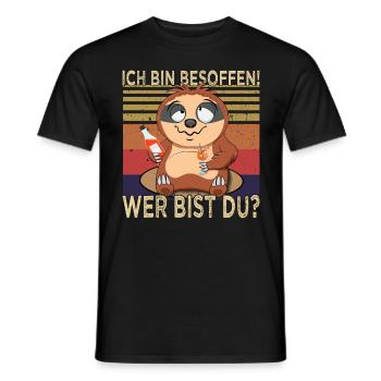 Ich bin besoffen Faultier - Cocktail - Männer T-Shirt - Schwarz - Vorne - AI Model Male 178 light (178cm)
