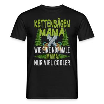 Tronçonneuse Mama Tronçonneuses Mère Arbres Forestier - T-shirt homme - noir - Devant - AI Model Male 178 light (178cm)