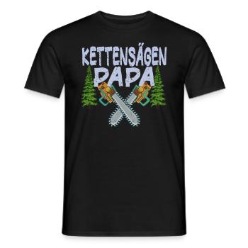 Chainsaw Father Chainsaws Papa Trees Forester - Men's T-Shirt - black - Front - AI Model Male 178 light (178cm)