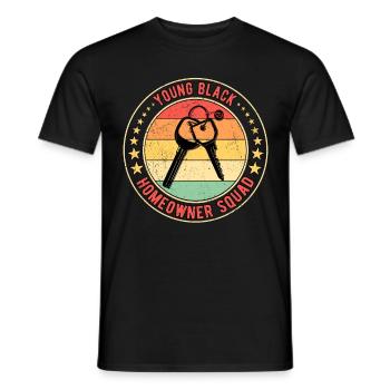 Hauskäufer Einweihungsparty Young Black Houseowner - Männer T-Shirt - Schwarz - Vorne - AI Model Male 178 light (178cm)