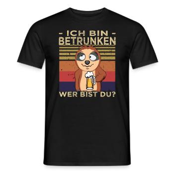 Biertrinker - Männerabend - Saufen - Männer T-Shirt - Schwarz - Vorne - AI Model Male 178 light (178cm)