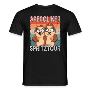 Aperoliker on Spritztour Faultiere - Cocktail - Männer T-Shirt - Schwarz - Vorne - AI Model Male 178 light (178cm)