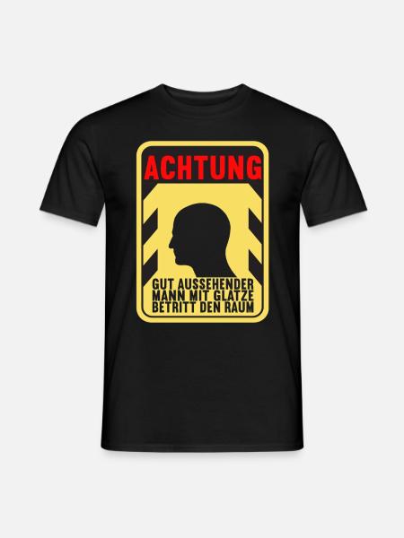 Glatze Glatzkopf - Männer T-Shirt - Schwarz