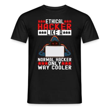 Programmer Cyber Security - Men's T-Shirt - black - Front - AI Model Male 178 light (178cm)