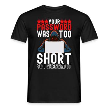Programmer Cyber Security - Men's T-Shirt - black - Front - AI Model Male 178 light (178cm)