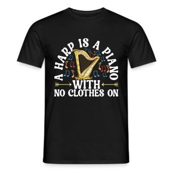 Harp Harp Player - Men's T-Shirt - black - Front - AI Model Male 178 light (178cm)