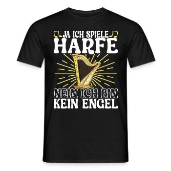 Harfe Harfenspieler - Männer T-Shirt - Schwarz - Vorne - AI Model Male 178 light (178cm)
