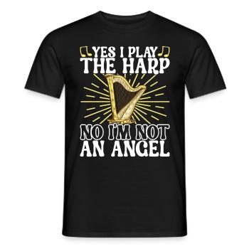 Harp Harp Player - Men's T-Shirt - black - Front - AI Model Male 178 light (178cm)