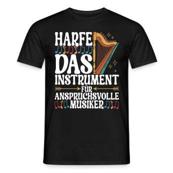 Harfe Harfenspieler - Männer T-Shirt - Schwarz - Vorne - AI Model Male 178 light (178cm)