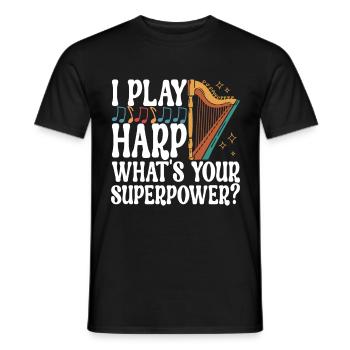 Harp Harp Player - Men's T-Shirt - black - Front - AI Model Male 178 light (178cm)