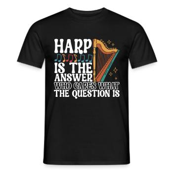 Harp Harp Player - Men's T-Shirt - black - Front - AI Model Male 178 light (178cm)