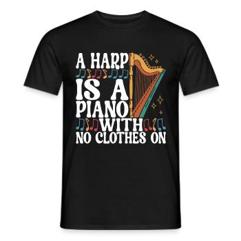 Harp Harp Player - Men's T-Shirt - black - Front - AI Model Male 178 light (178cm)