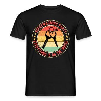 Inauguration de maison Propriétaires Pendaison de crémaillère - T-shirt homme - noir - Devant - AI Model Male 178 light (178cm)