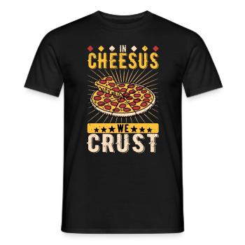 Pizzabäcker Pizzaiolo In Cheesus We Crust - Männer T-Shirt - Schwarz - Vorne - AI Model Male 178 light (178cm)