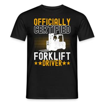 Chariot élévateur Conducteur de chariot élévateur - T-shirt homme - noir - Devant - AI Model Male 178 light (178cm)