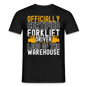 Chariot élévateur Conducteur de chariot élévateur - T-shirt homme - noir - Devant - AI Model Male 178 light (178cm)