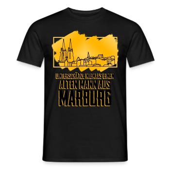 Marburg Marburger - Männer T-Shirt - Schwarz - Vorne - AI Model Male 178 light (178cm)