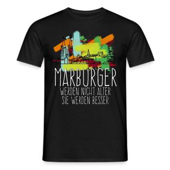 Marburg Stadt Gebäude Marburger - Männer T-Shirt - Schwarz - Vorne - AI Model Male 178 light (178cm)