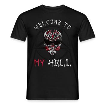 Bienvenue dans ma chemise Hell cool skull - T-shirt homme - noir - Devant - AI Model Male 178 light (178cm)