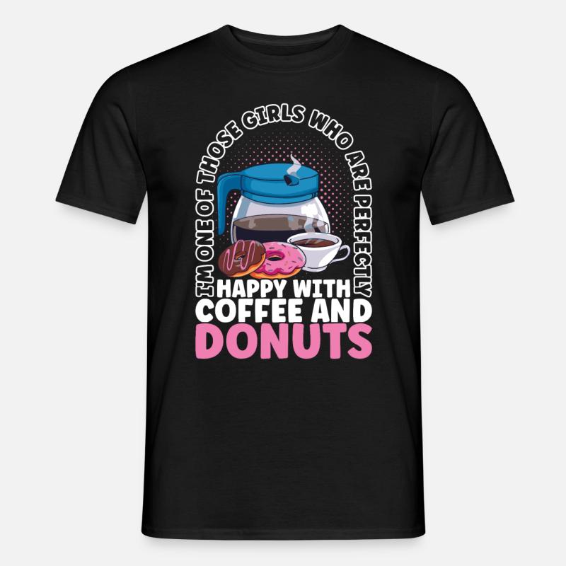 Kaffee Donuts - Männer T-Shirt - Schwarz