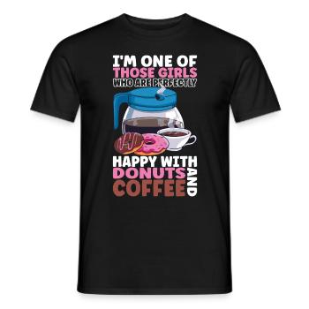 Kaffee Donuts - Männer T-Shirt - Schwarz - Vorne - AI Model Male 178 light (178cm)