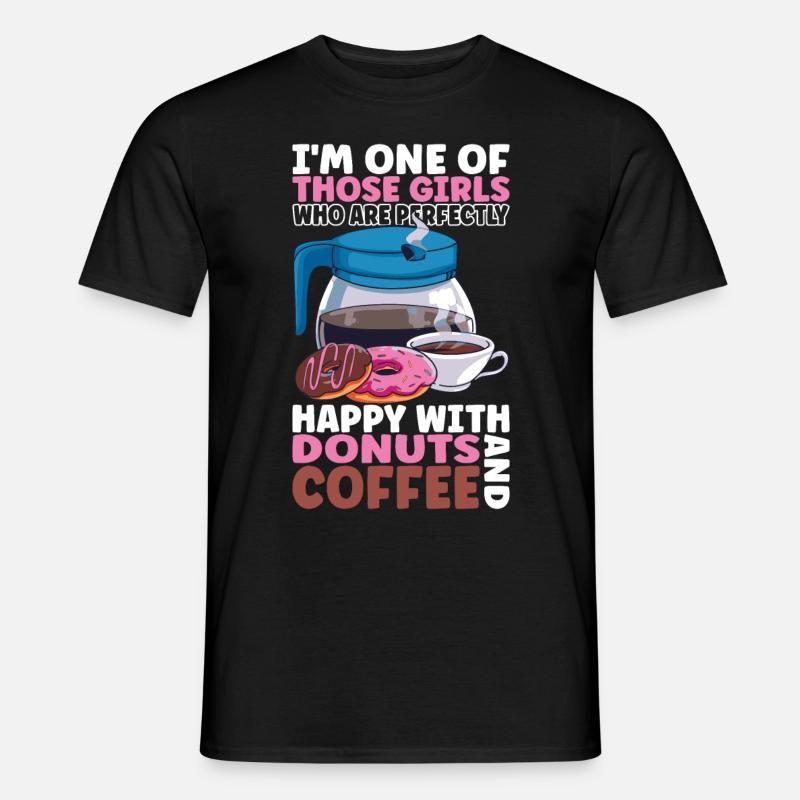Kaffee Donuts - Männer T-Shirt - Schwarz